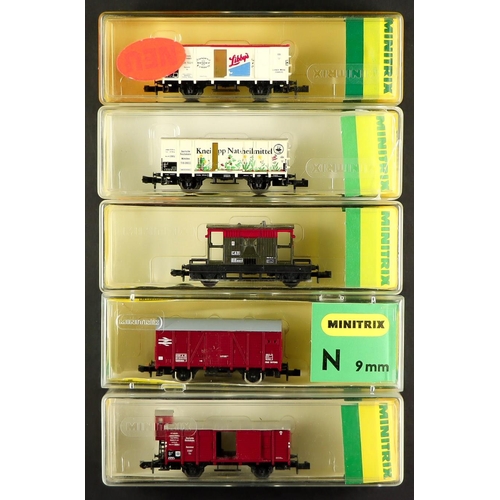 163 - N GAUGE MINITRIX ENGINE AND ROLLING STOCK. N205 LMS Ivatt Class Engine (working, unboxed) and the fo... 