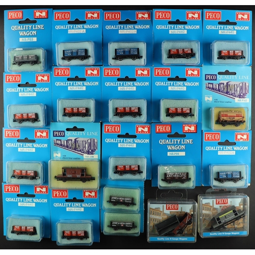 164 - N GAUGE PECO ROLLING STOCK. Comprises of the following boxed. P440 Teign Valley Granite x10, P402A R... 