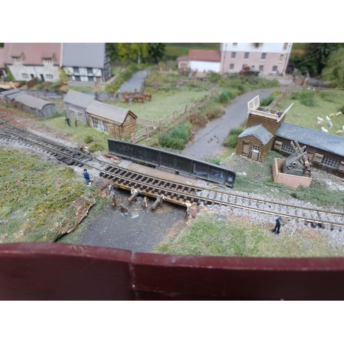 167 - N GAUGE TRACK LAYOUT - TENTERTON TOWN. Set in the 1940s with railway yard, village shop, cottages, a... 