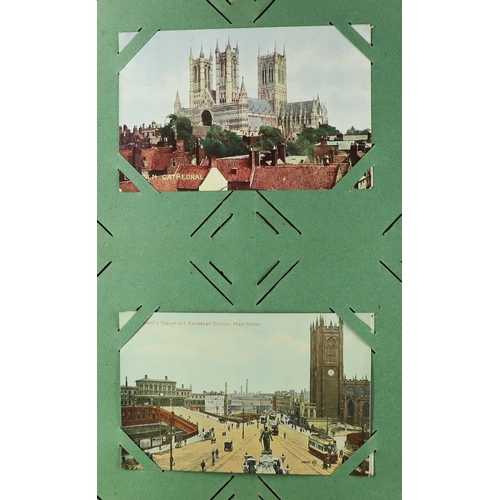 175 - POSTCARDS IN ALBUMS. A range of 26 albums conveying a variety of places and topics. Both UK and over... 