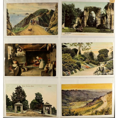 175 - POSTCARDS IN ALBUMS. A range of 26 albums conveying a variety of places and topics. Both UK and over... 