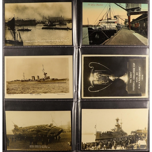 177 - SHIPS PICTURE POSTCARDS 1900's-1920's includes real photos, German submarine washes ashore at Hastin... 