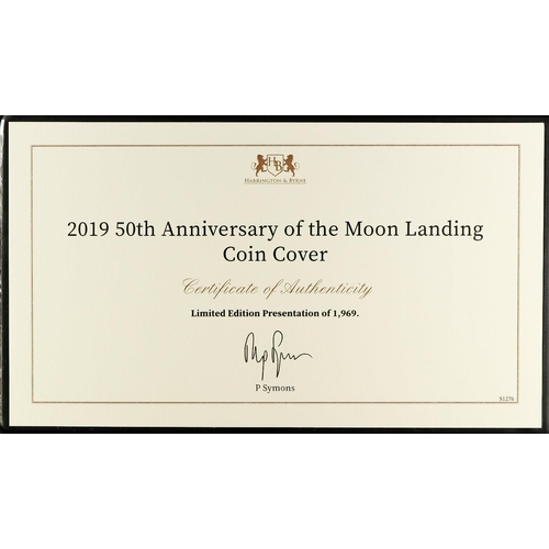 178 - SILVER COIN 2019 Moon Landing Anniversary special coin cover with Alderney £5 SILVER PROOF COIN, wit... 