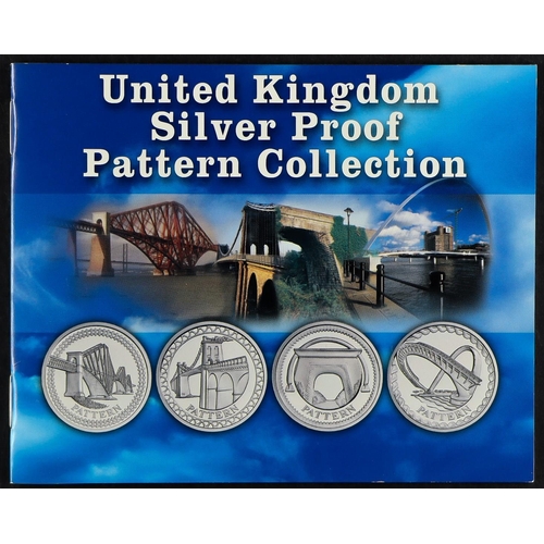 183 - SILVER PROOF COINS Great Britain 2003 £1 Bridges silver proof pattern collection in box. (4 coins) L... 