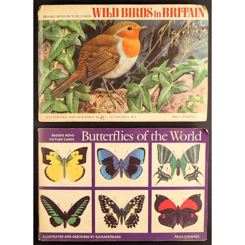 191 - TEA CARDS BY BROOKE BOND in albums. Includes Out of Space (x3), Bird Portraits (x3), Butterflies, Bi... 