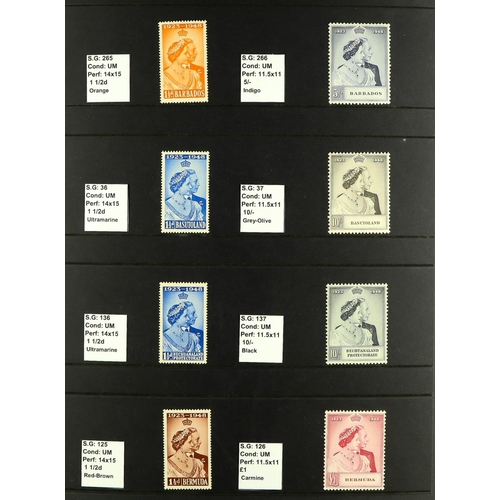 228 - 1948 ROYAL SILVER WEDDING complete Omnibus collection of never hinged mint sets, cat £2250 (138 stam... 