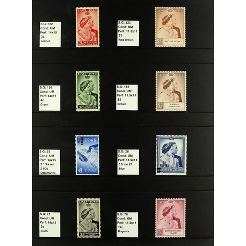 228 - 1948 ROYAL SILVER WEDDING complete Omnibus collection of never hinged mint sets, cat £2250 (138 stam... 