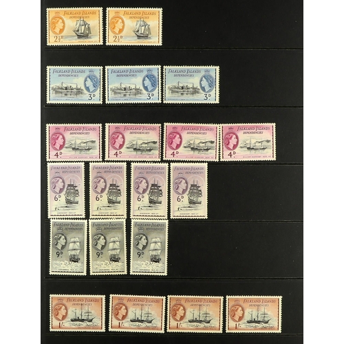 229 - BRITISH ATLANTIC ISLANDS 1878-1965 ATTRACTIVE MINT COLLECTION on stock pages, includes FALKLAND IS 1... 