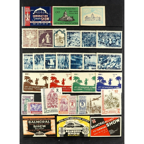 230 - CINDERELLA LABELS / POSTER STAMP COLLECTION of chiefly 1890's-1940's worldwide locals, poster & exhi... 