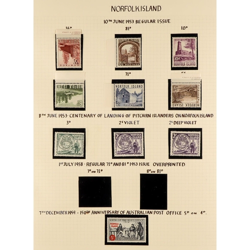 243 - BRITISH COMMONWEALTH SMALLER ISLANDS 1940's-1970's mostly NEVER HINGED MINT collection in nine volum... 