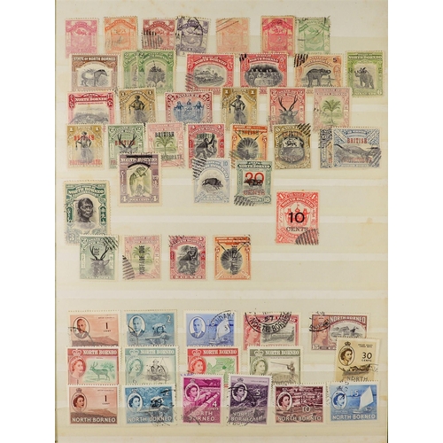 253 - WORLD WIDE IN STOCKBOOK. Mint & used stamps incl Commonwealth such as North Borneo, Sudan, Ceylon, Q... 