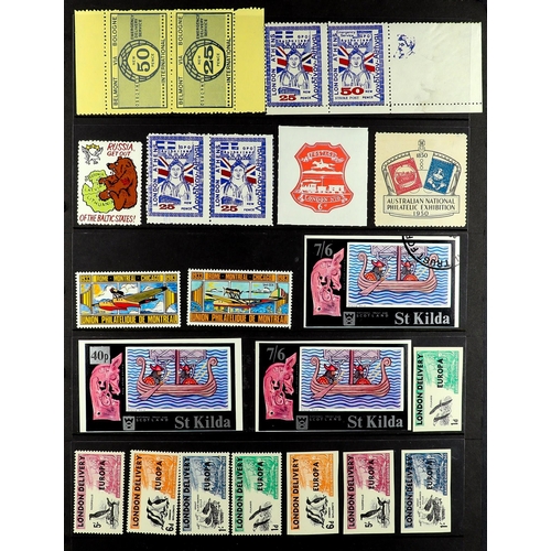 267 - CINDERELLAS / LOCALS collection of 1950's-1990's mainly never hinged mint stamps & miniature sheets ... 