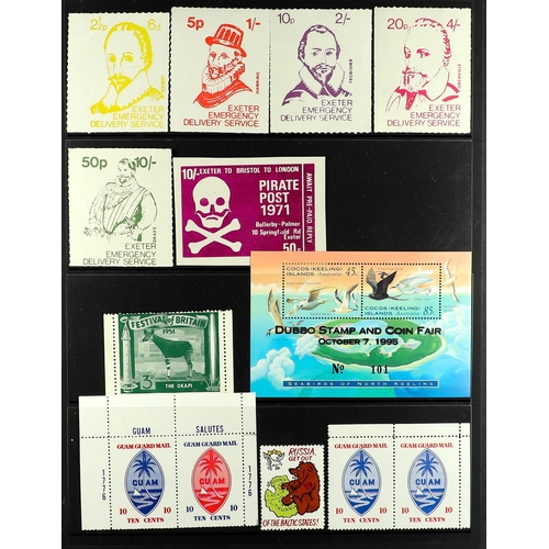 267 - CINDERELLAS / LOCALS collection of 1950's-1990's mainly never hinged mint stamps & miniature sheets ... 