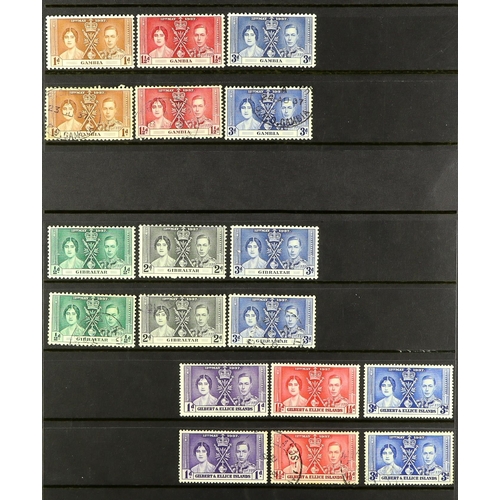 270 - BRITISH COMMONWEALTH OMNIBUS ISSUES on stock pages, includes 1937 Coronation & 1947 South Africa Roy... 