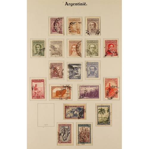 271 - CENTRAL & SOUTH AMERICAS COLLECTION of used stamps in album (and loose stock pages), Argentina, Chil... 