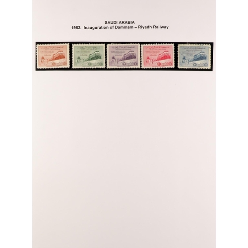 277 - RAILWAYS All periods collection of stamps, mini-sheets, labels, covers, postcards in two albums. Vol... 