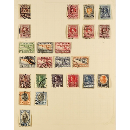 306 - OLD ALBUM PAGES with chiefly used stamps to the 1940's, note Germany, Iceland, Iran, Iraq, Thailand,... 