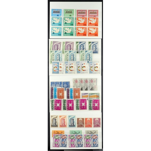 313 - EUROPA 1950's - 1990's chiefly never hinged mint sets on stock cards incl. Luxembourg 1956 & 1957 se... 