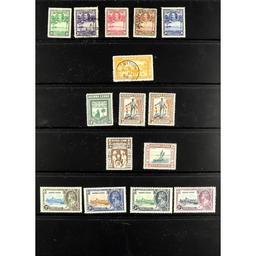 324 - WORLD ASSEMBLY on pages, includes Sierra Leone QV to KGV collection incl 1859-74 6d perf 12½ used, 1... 