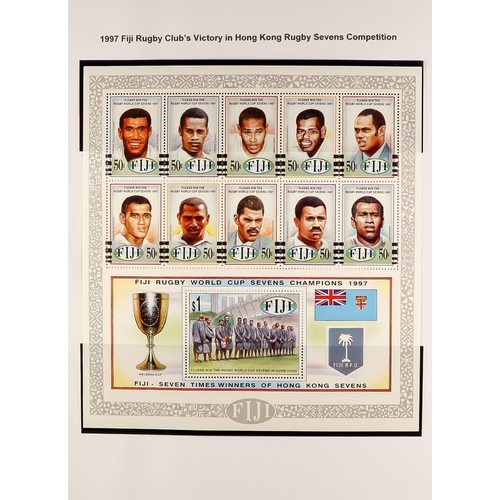 333 - RUGBY 1964-2012 world never hinged mint & used stamps, mini-sheets & covers on pages, includes Great... 