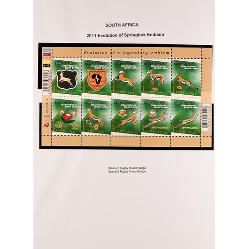 333 - RUGBY 1964-2012 world never hinged mint & used stamps, mini-sheets & covers on pages, includes Great... 