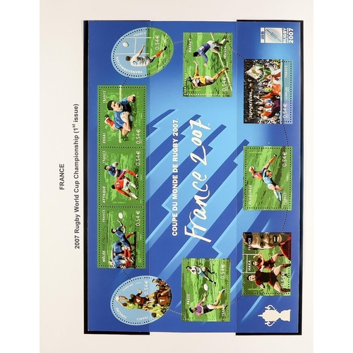 333 - RUGBY 1964-2012 world never hinged mint & used stamps, mini-sheets & covers on pages, includes Great... 