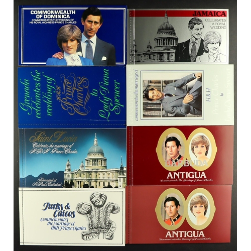 337 - BRITISH COMMONWEALTH OMNIBUS ISSUES 1981 DIANA & CHARLES ROYAL WEDDING never hinged mint sets, mini-... 