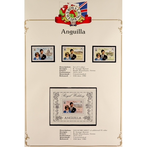 338 - BRITISH COMMONWEALTH 1981 ROYAL WEDDING omnibus issues never hinged mint collection in two special a... 