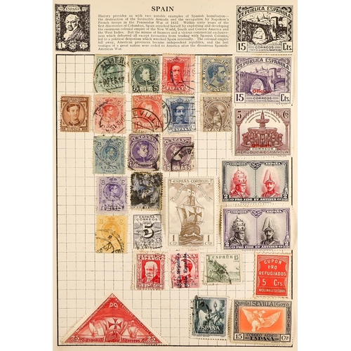 339 - OLD WORLD COLLECTION Mostly late 19th Century to 1950's mint & used stamps in ancient Wanderer album... 