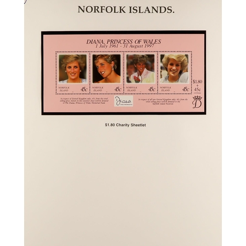 340 - PRINCESS DIANA 1998 Tribute Collection of British Commonwealth countries mini-sheets & sheetlets in ... 