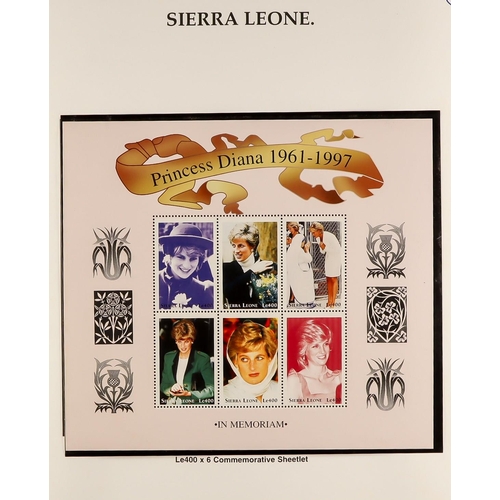 340 - PRINCESS DIANA 1998 Tribute Collection of British Commonwealth countries mini-sheets & sheetlets in ... 