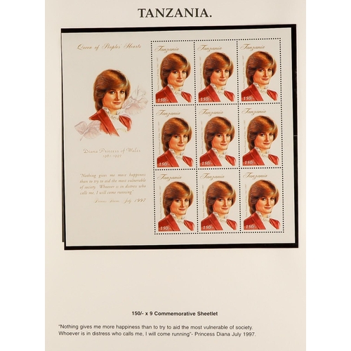 340 - PRINCESS DIANA 1998 Tribute Collection of British Commonwealth countries mini-sheets & sheetlets in ... 