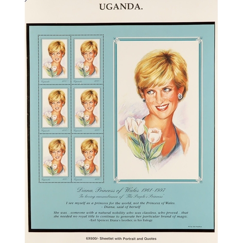 340 - PRINCESS DIANA 1998 Tribute Collection of British Commonwealth countries mini-sheets & sheetlets in ... 