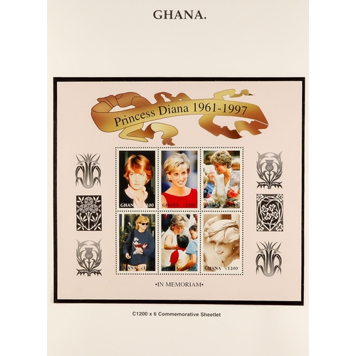 340 - PRINCESS DIANA 1998 Tribute Collection of British Commonwealth countries mini-sheets & sheetlets in ... 