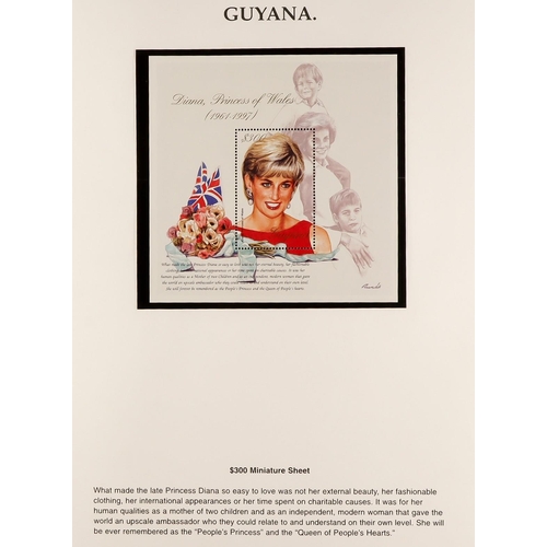 340 - PRINCESS DIANA 1998 Tribute Collection of British Commonwealth countries mini-sheets & sheetlets in ... 