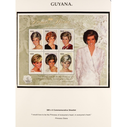 340 - PRINCESS DIANA 1998 Tribute Collection of British Commonwealth countries mini-sheets & sheetlets in ... 