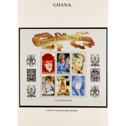 340 - PRINCESS DIANA 1998 Tribute Collection of British Commonwealth countries mini-sheets & sheetlets in ... 