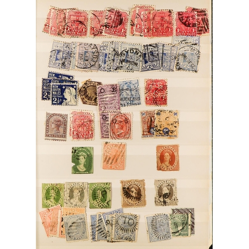 357 - OLD ASSORTMENT of used stamps from NSW, Queensland, Sth Australia, Tasmania, Victoria & Western Aust... 