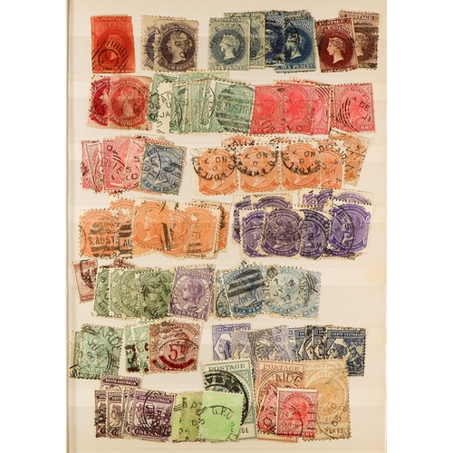 357 - OLD ASSORTMENT of used stamps from NSW, Queensland, Sth Australia, Tasmania, Victoria & Western Aust... 