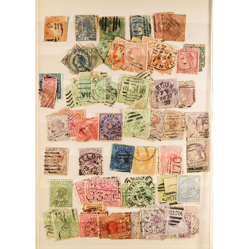 357 - OLD ASSORTMENT of used stamps from NSW, Queensland, Sth Australia, Tasmania, Victoria & Western Aust... 