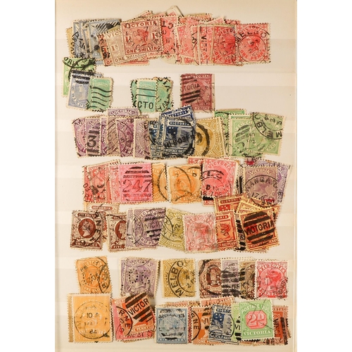 357 - OLD ASSORTMENT of used stamps from NSW, Queensland, Sth Australia, Tasmania, Victoria & Western Aust... 