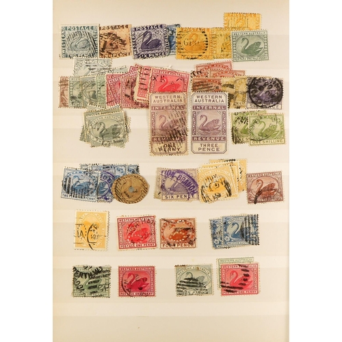 357 - OLD ASSORTMENT of used stamps from NSW, Queensland, Sth Australia, Tasmania, Victoria & Western Aust... 