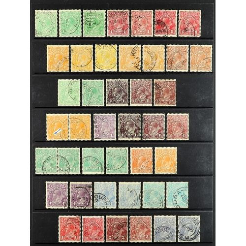 375 - 1914 - 1936 HEADS COLLECTION of used stamps on protective pages, includes extra shades, note 1914-20... 