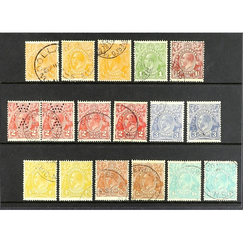 375 - 1914 - 1936 HEADS COLLECTION of used stamps on protective pages, includes extra shades, note 1914-20... 