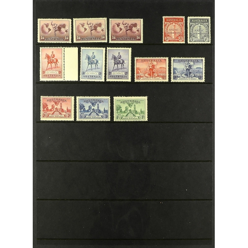 376 - 1914 - 1936 PICTORIALS / COMMEMORATIVES collection of 42 mint stamps on protective pages, note 1914 ... 