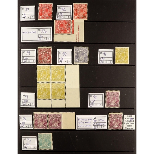 381 - 1926-30 KGV HEADS SPECIALIST'S NEVER HINGED MINT RANGE on stock pages, includes 1926-30 perf 14 ½d w... 