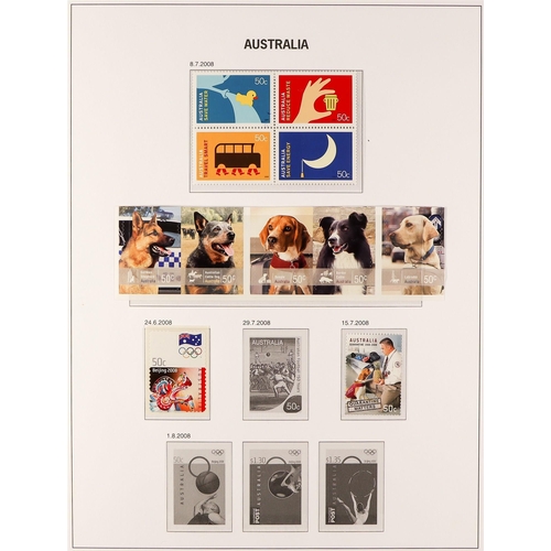 384 - 1953 - 2010 NEVER HINGED MINT COLLECTION of stamps & miniature sheets in 3 hingeless Davo Australia ... 