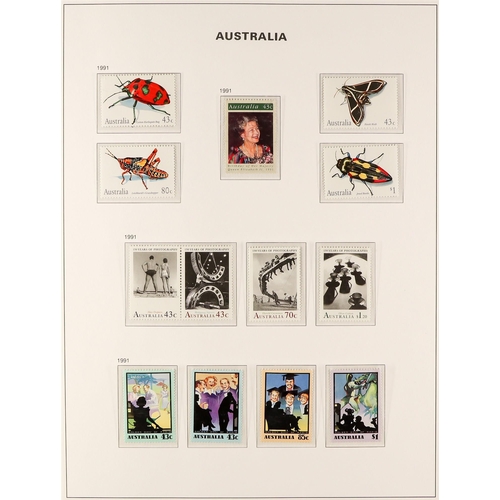 384 - 1953 - 2010 NEVER HINGED MINT COLLECTION of stamps & miniature sheets in 3 hingeless Davo Australia ... 