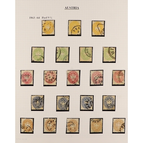 395 - 1860 - 1864 PERFORATED ISSUES of used stamps on pages, note 1860-61 perf 14 2k yellows (4), 3k green... 