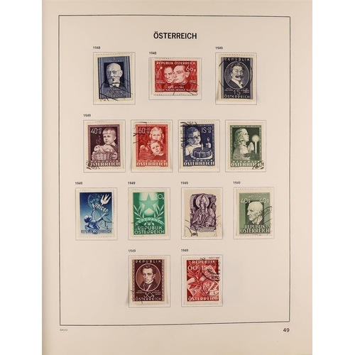 399 - 1945 - 1988 USED COLLECTION near-complete in a Davo Austria album, note 1948 Artists sets, 1948 Welf... 